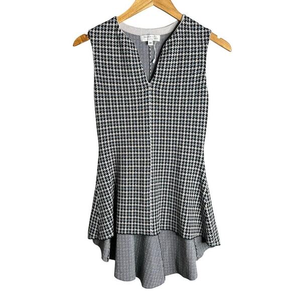 Derek Lam Collective Plaid Knit Peplum Top Grey Size XS - Picture 5 of 8